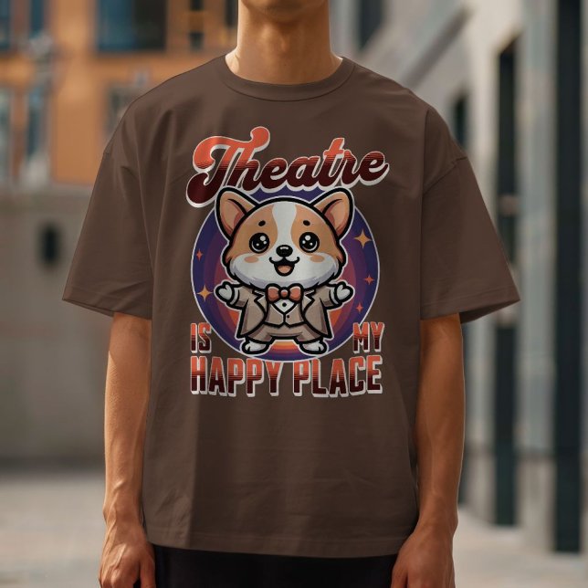 T-shirt Le Théâtre Corgi est mon endroit heureux (Casual Wear)