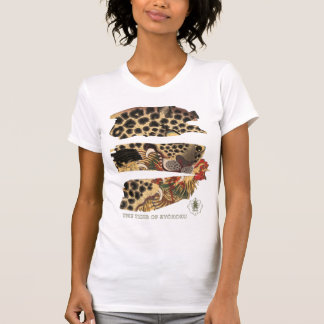 T-shirt Le tigre mange du poulet. Art vintage japonais.