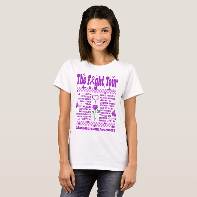 T-shirt Le Tour de combat Leiomyosarcoma Sensibilisation (Devant entier)