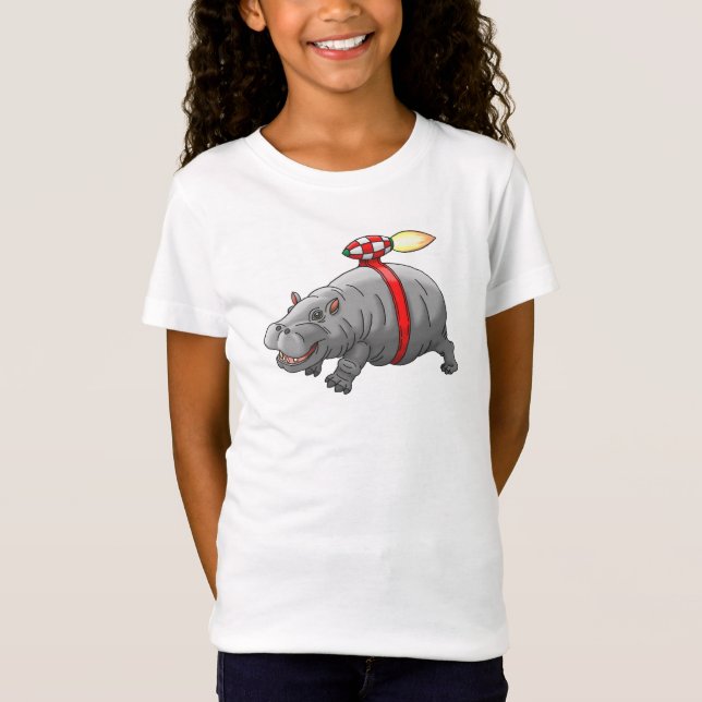 T-Shirt Le tour de jetpack de Rocket Hippo (Devant)