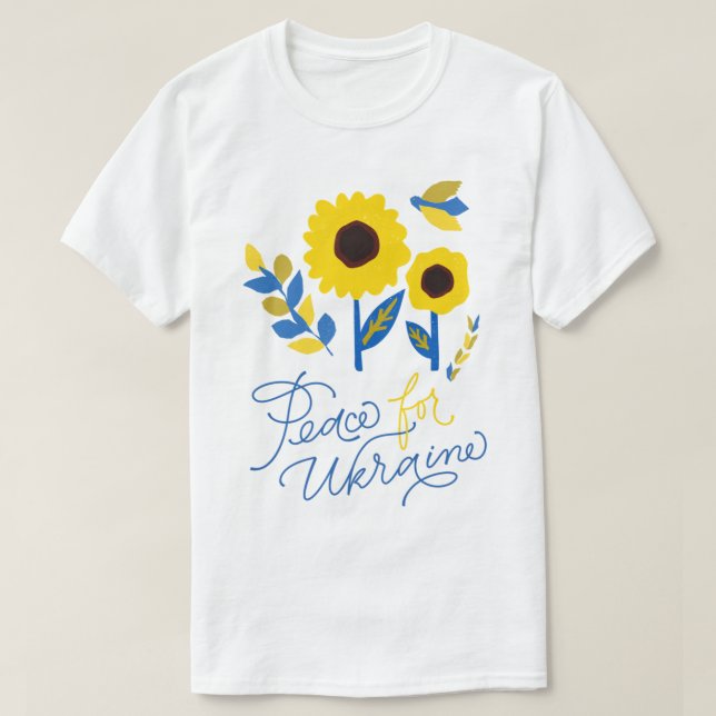 T-shirt Le tournesol ukrainien Paix pour l'Ukraine (Design devant)
