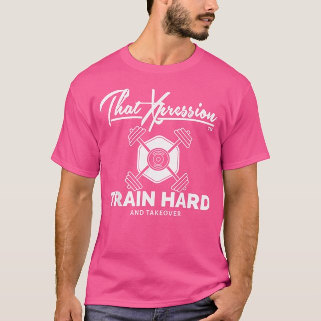 T-shirt Le Train D'Expression Dur Et Le Dumbbell Bar De Re (Devant)