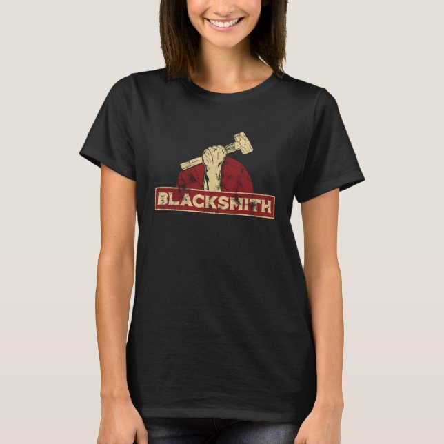 T-shirt Le Travailleur De La Forge Robuste Marteau De Mass (Devant)