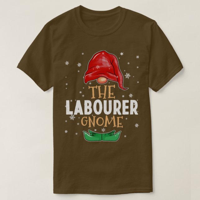 T-shirt Le travailleur Gnome Famille Correspondant Noël Ou (Design devant)
