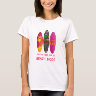 T-shirt Le Triptyque de l'affiche de planche de surf Enjoy