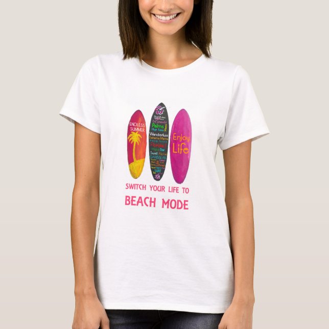 T-shirt Le Triptyque de l'affiche de planche de surf Enjoy (Devant)