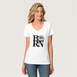 T-shirt Le V blanc des femmes NÉES de Santa Cruz - cou