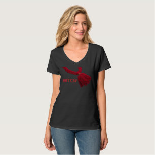 T-shirt Le V-Cou des dames de BRTCWest dans le noir