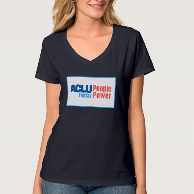T-shirt Le V-Cou des femmes - ACLU PeoplePower Fairfax (Devant)