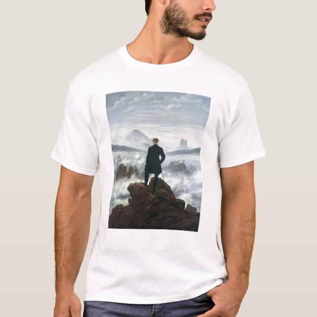 T-shirt Le vagabond au-dessus de la mer du brouillard, (Devant)