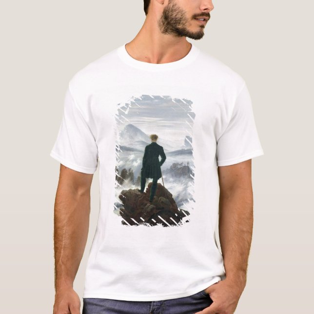 T-shirt Le vagabond au-dessus de la mer du brouillard, (Devant)