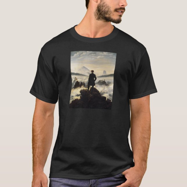 T-shirt Le vagabond au-dessus de la mer du brouillard (Devant)