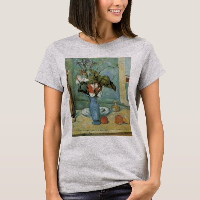T-shirt Le Vase Bleu (Fleurs et Fruits) par Paul Cezanne (Devant)