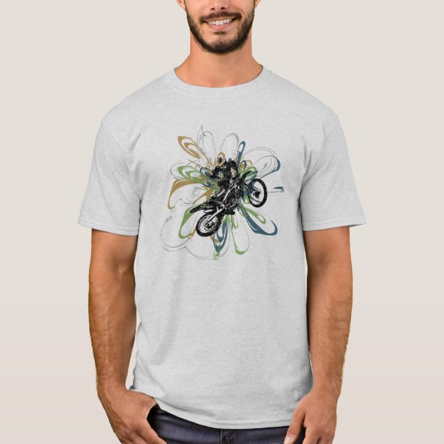 T-shirt Le vélo abstrait de saleté badine des chemises (Devant)