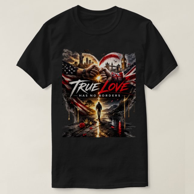 T-shirt Le véritable amour n'a pas de frontières - Graphiq (Design devant)