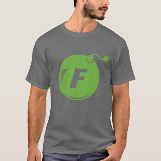T-shirt Le vert Apple de bombe de F (Devant)