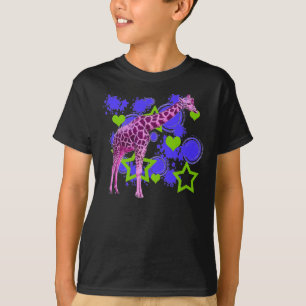 T-shirt Le vert bleu de girafe rose tient le premier rôle