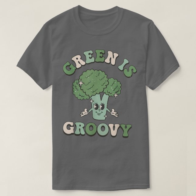 T-shirt Le vert est Super Jour végétarien Brocoli Vegan (Design devant)
