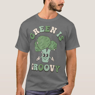T-shirt Le vert est Super Jour végétarien Brocoli Vegan
