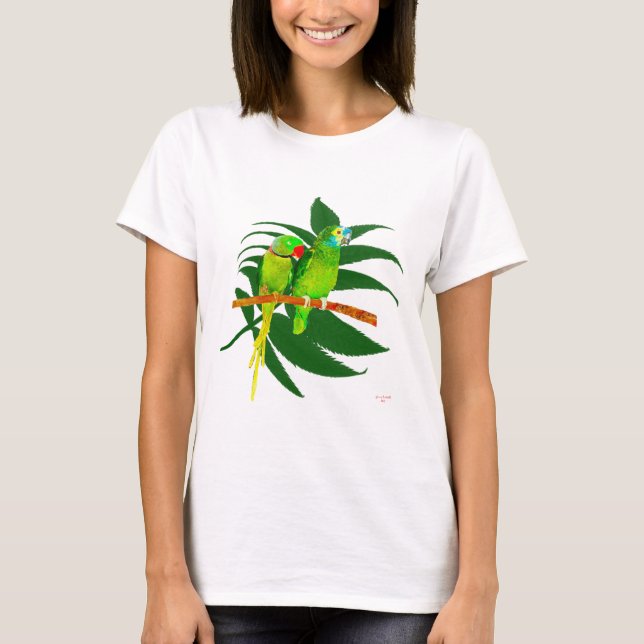 T-shirt Le vert Parrots l'habillement (Devant)