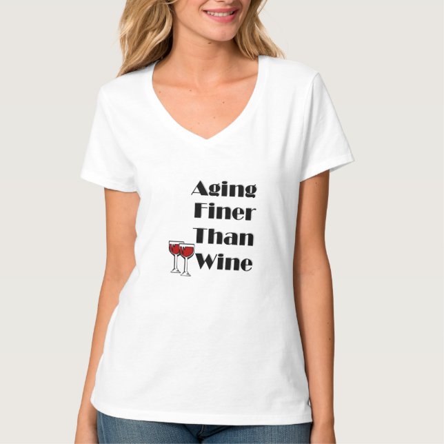T-shirt Le vieillissement est plus fin que le vin (Devant)
