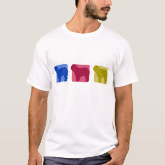 T-shirt Le vieux chien de berger anglais coloré silhouette