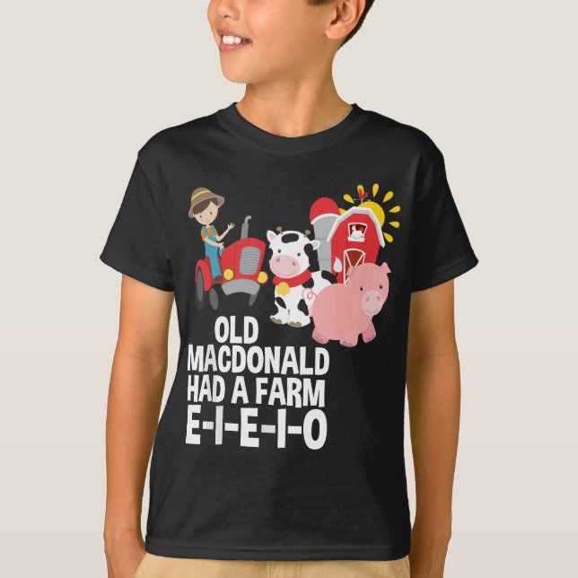 T-shirt Le vieux MacDonald avait un rime de pépinière de f (Devant)