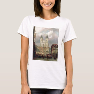T-shirt Le vieux marché à Prague, 1881 (huile sur le can