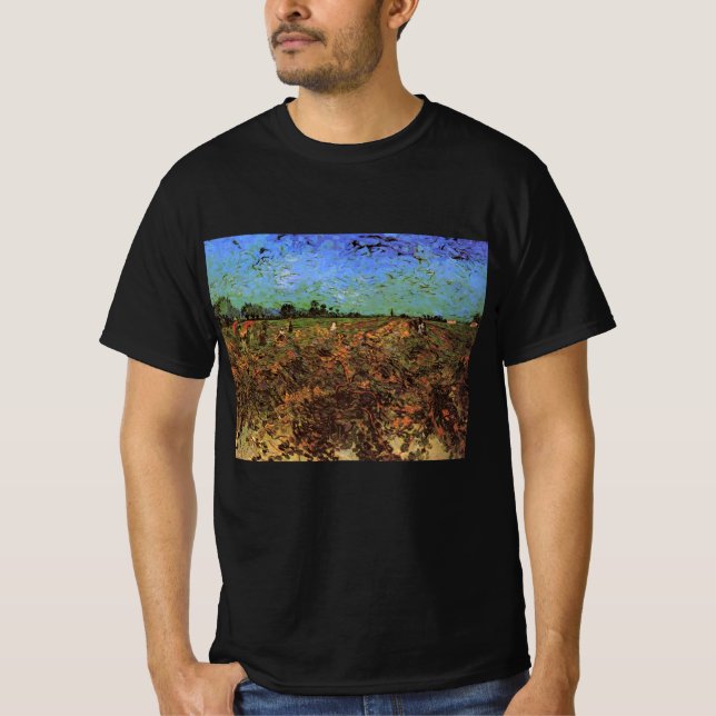 T-shirt Le vignoble vert par Vincent van Gogh (Devant)
