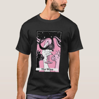 T-shirt Le Vin Boire Funny Couple Cat Carte Tarot Cres