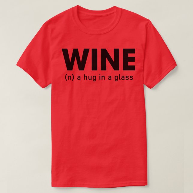 T-shirt Le vin dans un trou dans le verre (Design devant)