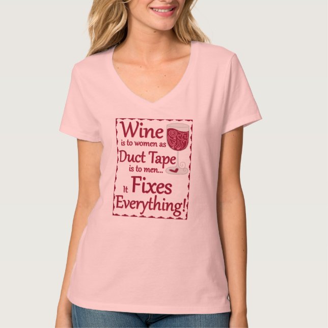 T-shirt Le vin fixe tout… Chemise (Devant)