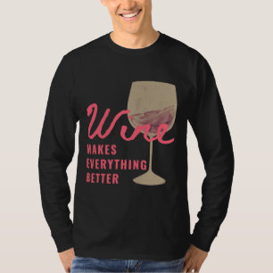 T-shirt Le Vin Rend Tout Mieux En Noir Rouge