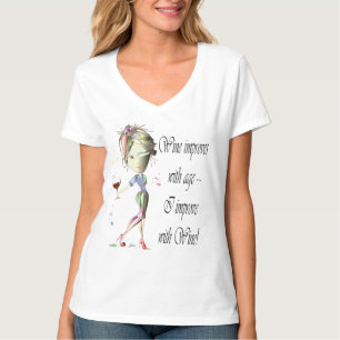 T-shirt Le vin s'améliore avec l'âge, cadeaux