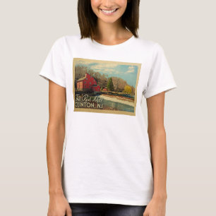 T-shirt Le Vintage voyage rouge de New Jersey de Clinton