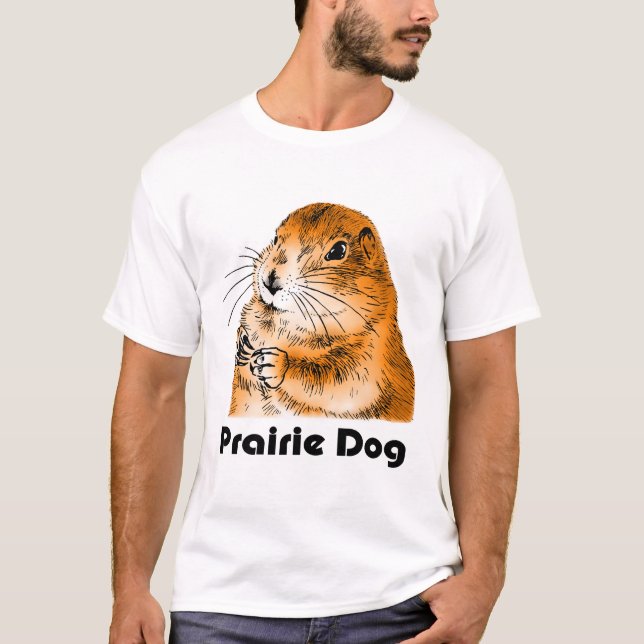 T-shirt le visage de chien de prairie (Devant)