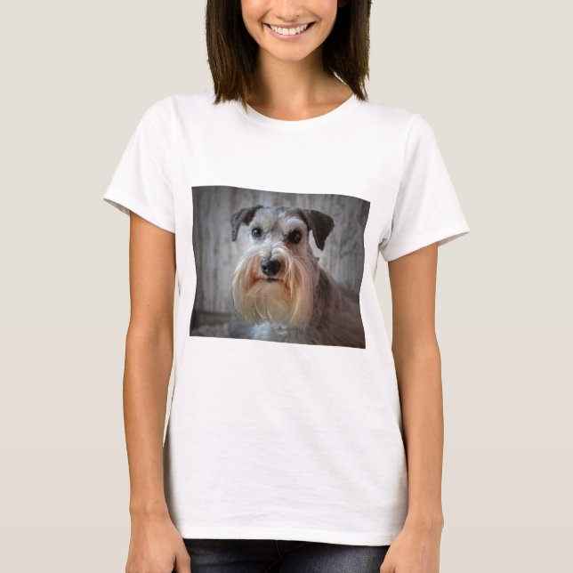 T-shirt Le visage de Schnauzer Dog (Devant)