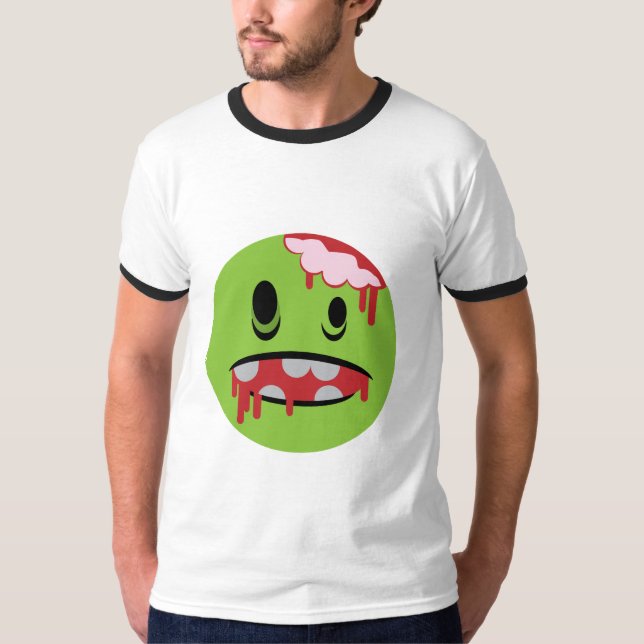 T-shirt Le visage heureux de zombi (Devant)