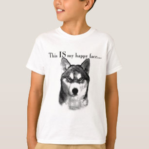 T-shirt Le visage heureux du malamute