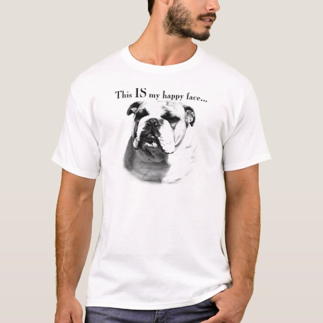 T-shirt Le visage joyeux de Bulldog (Devant)