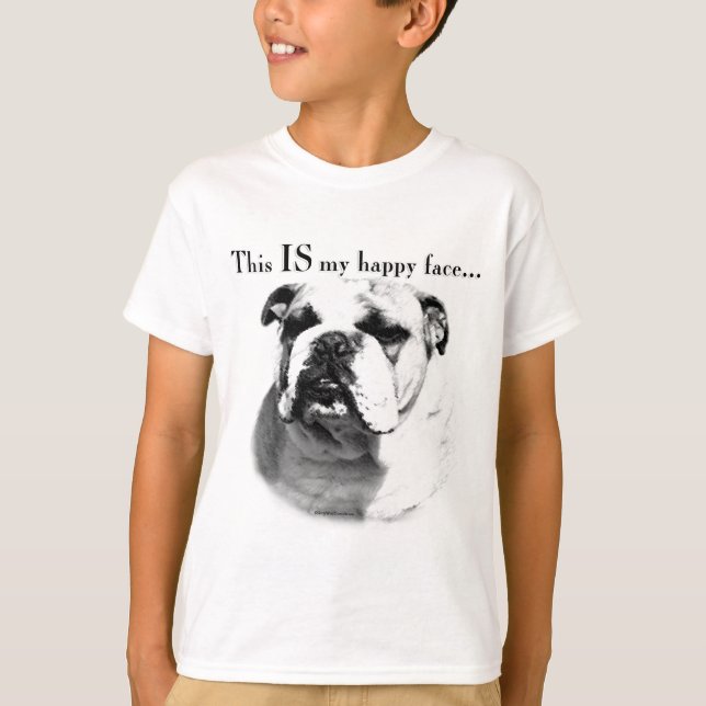 T-shirt Le visage joyeux de Bulldog (Devant)