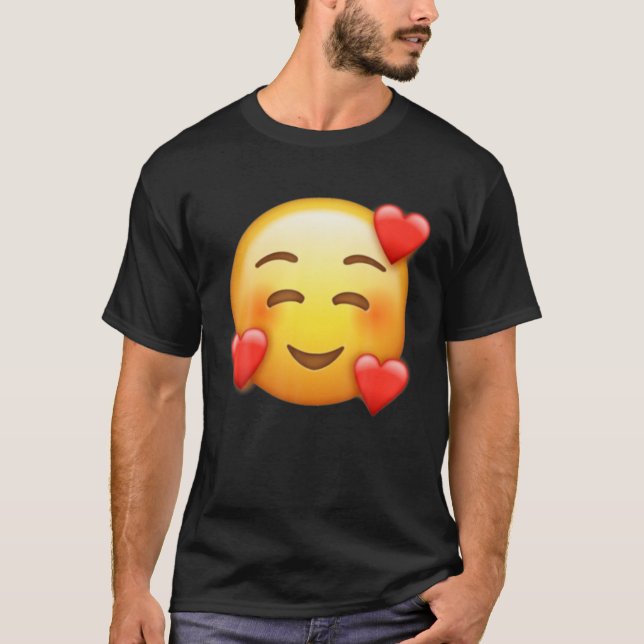 T-shirt Le visage souriant avec les coeurs amoureux Emojis (Devant)