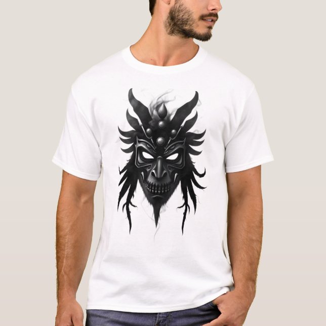 T-shirt Le visage tribal dans la fumée (Devant)