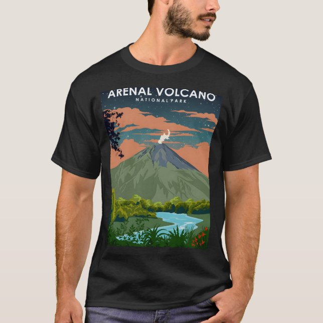 T-shirt Le volcan Arenal Costa Rica Parc national de la nu (Devant)