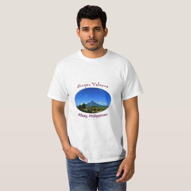 T-shirt Le volcan Mayon, Albay Philippines (Devant entier)