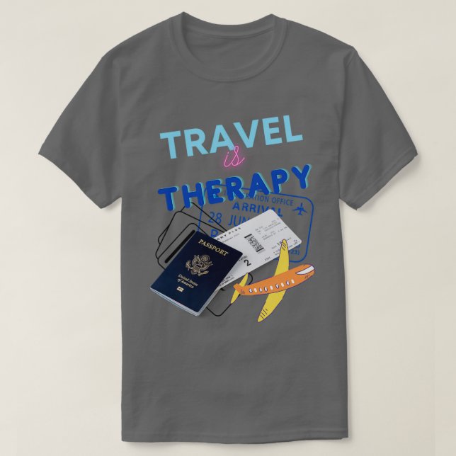 T-shirt Le voyage est la thérapie 1 (Design devant)