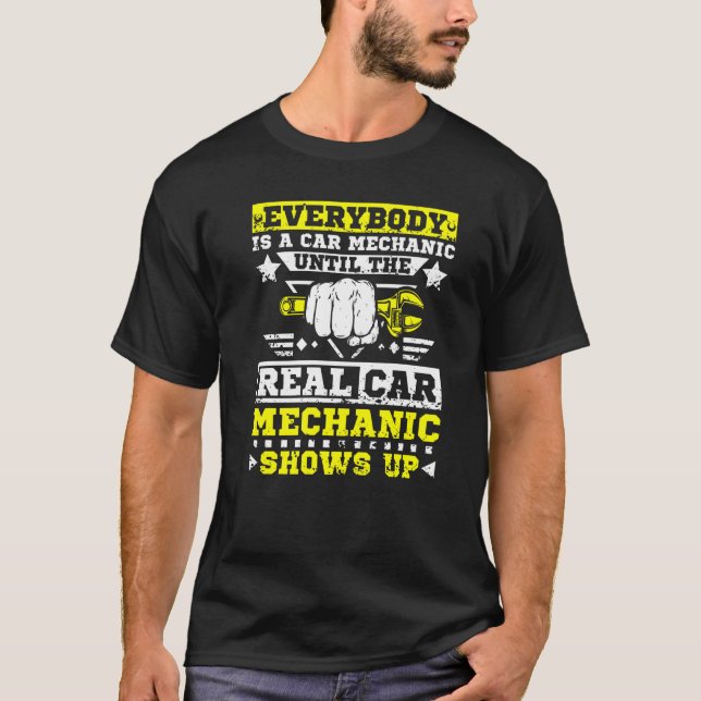 T-shirt Le Vrai Mécanicien Automobile Se Présente (Devant)