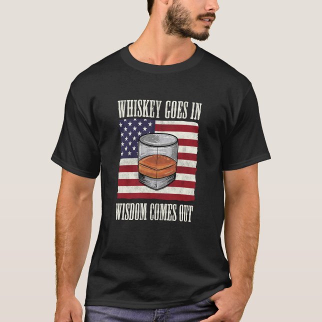 T-shirt Le Whiskey Bourbon Va Dans La Sagesse Sorte 2 (Devant)