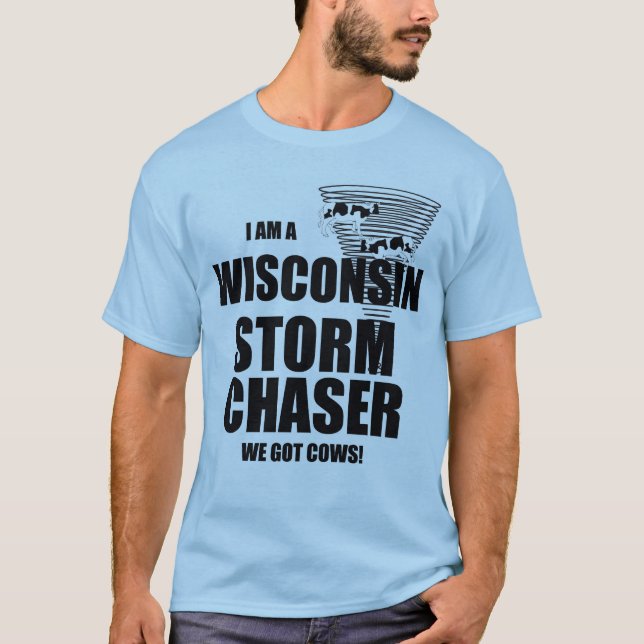 T-shirt Le Wisconsin a des vaches Tornado Storm Chaser T-s (Devant)