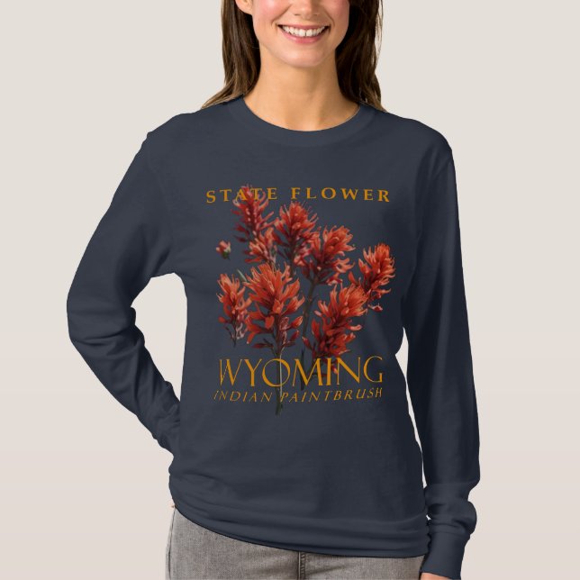 T-shirt Le Wyoming Territoire Fleur Le Desert Peint Brush (Devant)